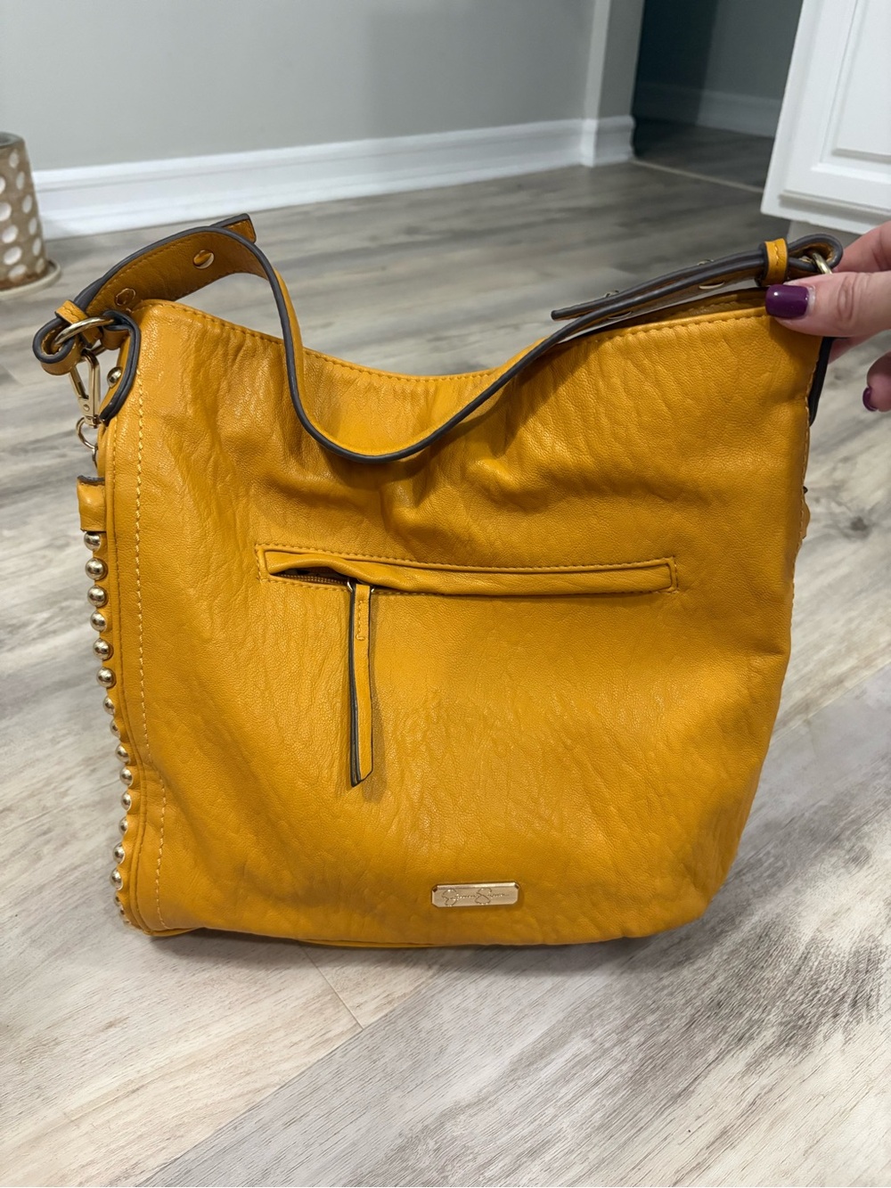 Mustard Yellow Faux Leather Hobo Bag Jessica Simpson